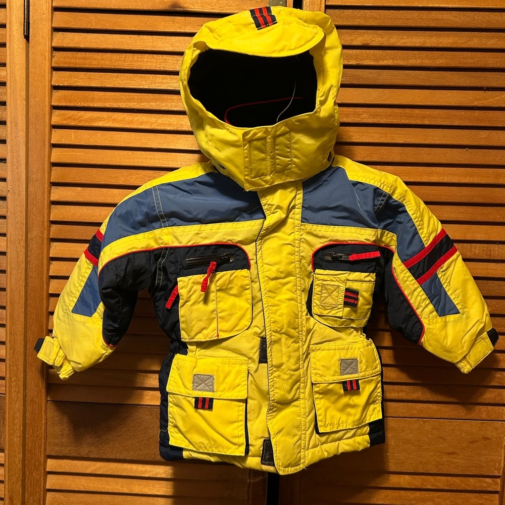Outbrook Kids Yellow, Blue and Black Colorblock Jacket with Detachable Hood